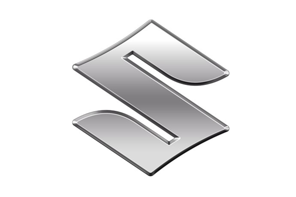 Close-up of the redesigned Suzuki emblem